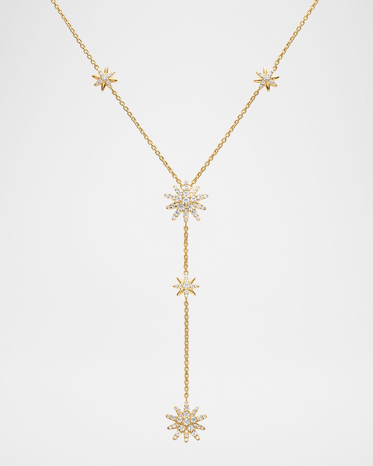 David Yurman Starburst Y Necklace with Diamonds in 18K Gold, 76.7mm