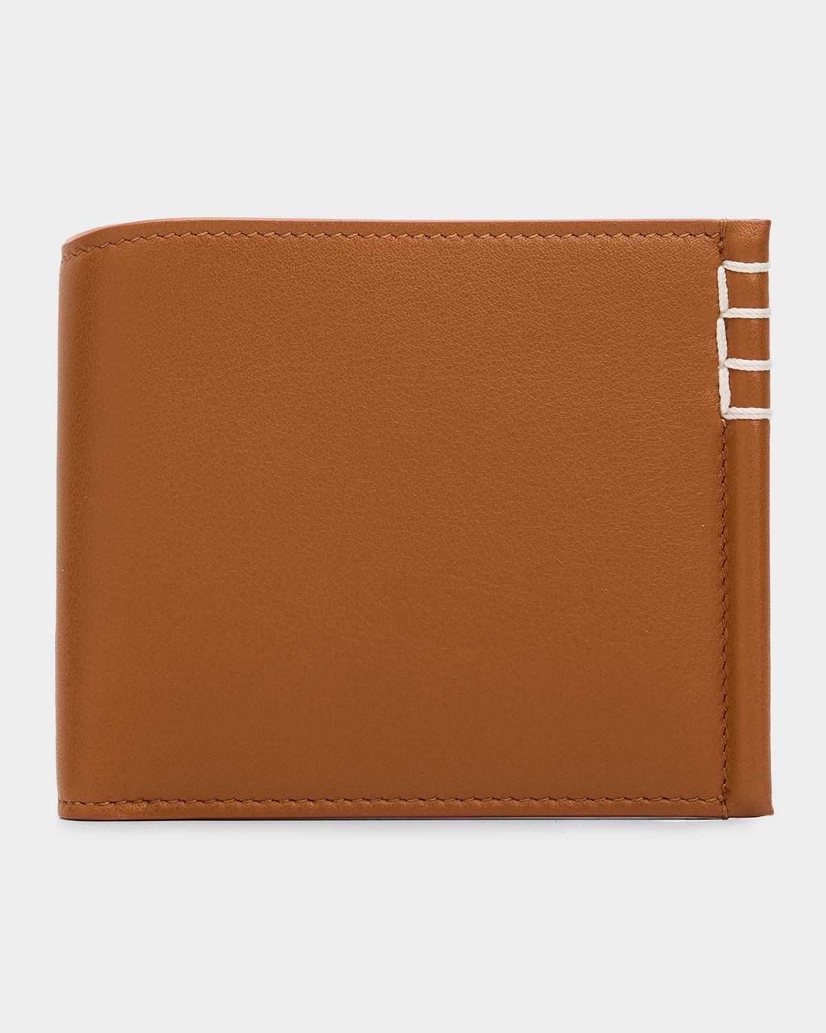 JW Anderson Men 's Loafers Box-Stitched Leather Bifold Wallet