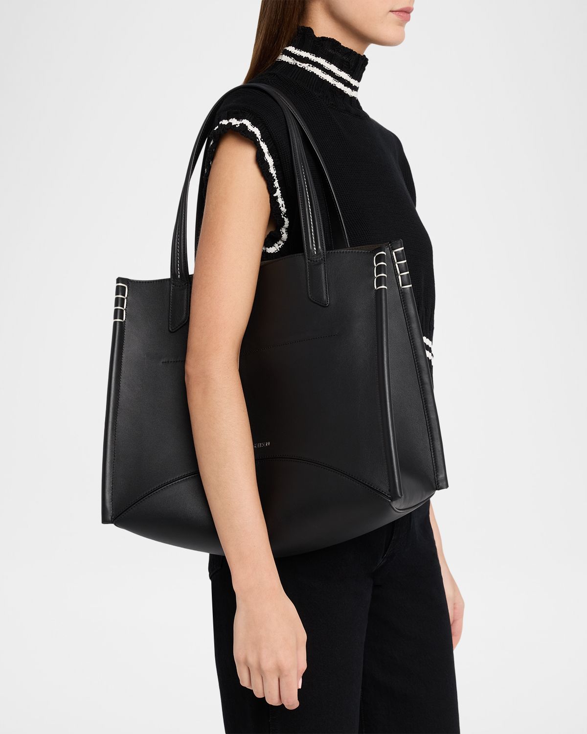 JW Anderson Men 's Loafer Cabas Leather Tote Bag