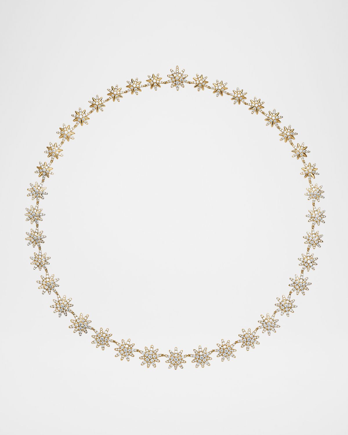 David Yurman Starburst Pave Tennis Necklace with Diamonds in 18K Gold, 12mm