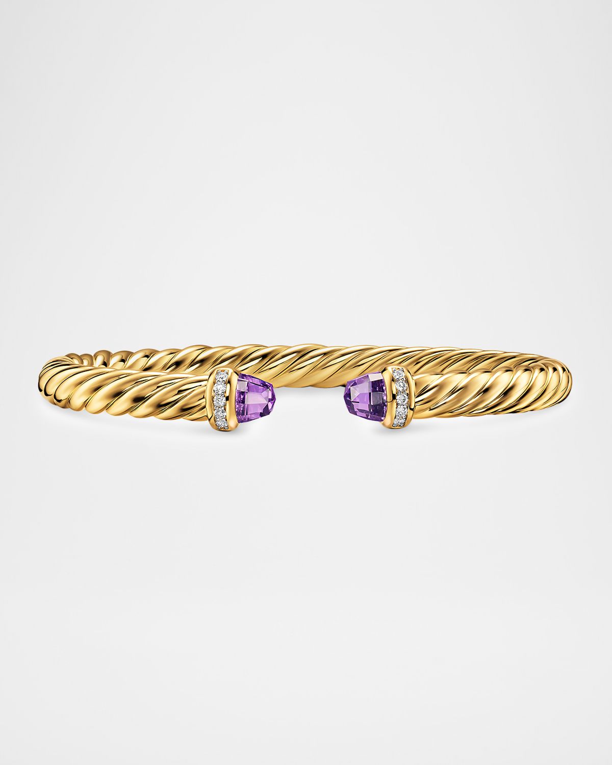 David Yurman Cablespira Flex Bracelet with Gemstones and Diamonds in 18K Gold 6mm