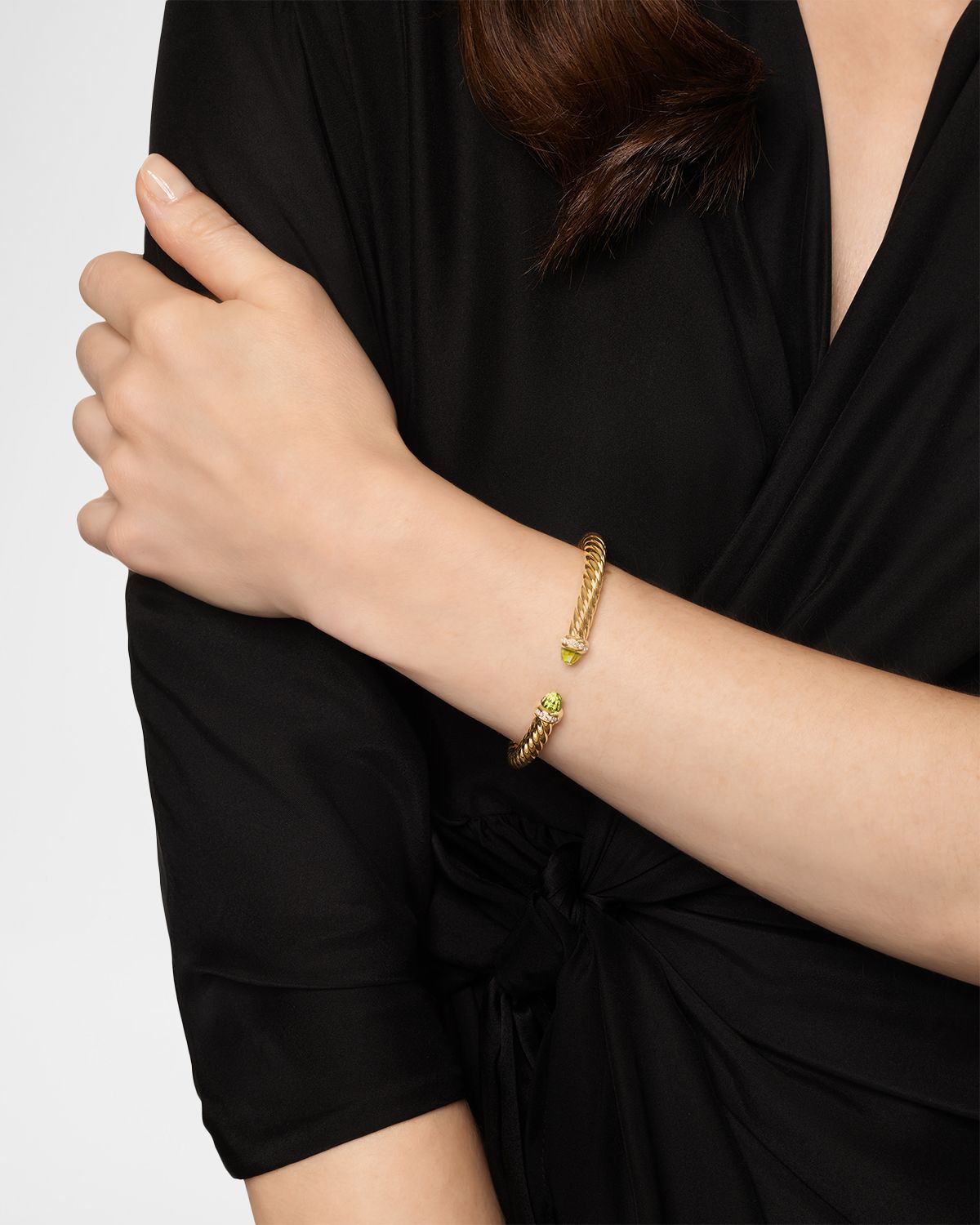 David Yurman Cablespira Flex Bracelet with Gemstones and Diamonds in 18K Gold