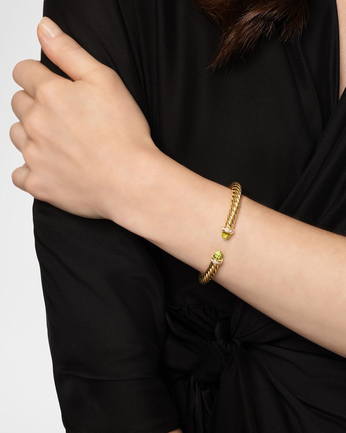 David Yurman Cablespira Flex Bracelet with Gemstones and Diamonds in 18K Gold