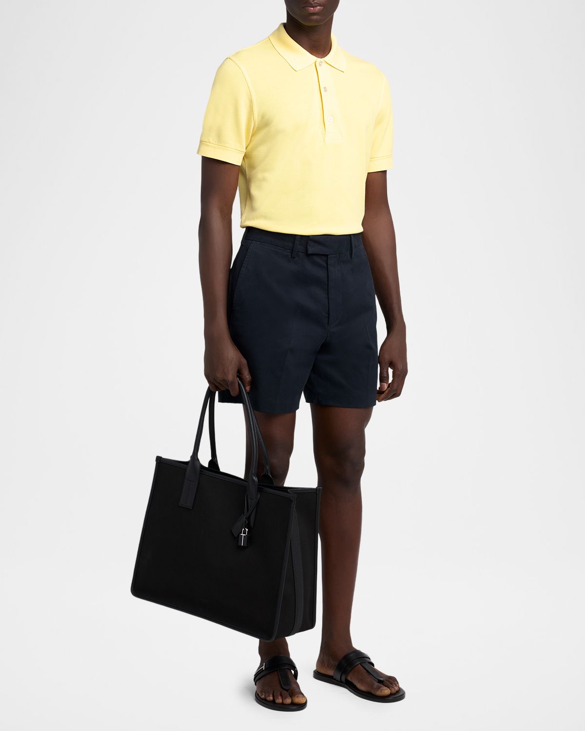 TOM FORD Men 's Canvas and Leather East-West Tote Bag | Thumbnail 5 TOM FORD Men 's Canvas and Leather East-West Tote Bag | Thumbnail 5