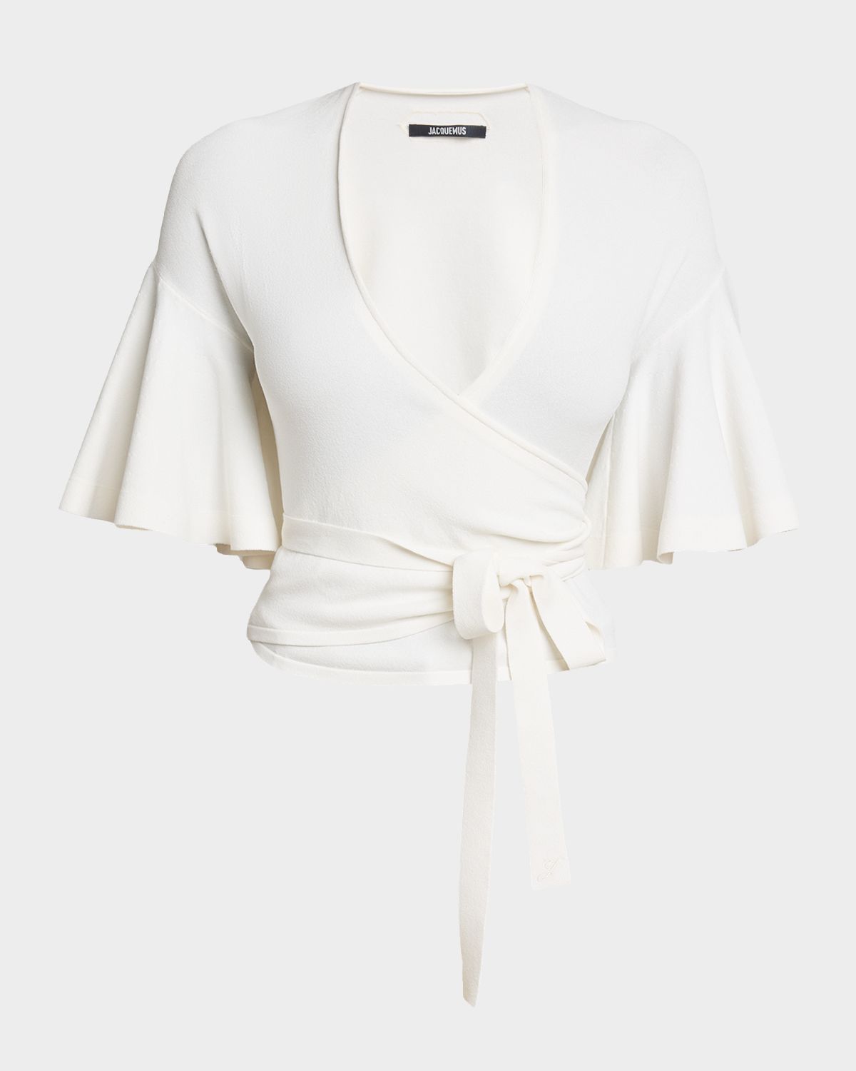 Jacquemus La Maille Paysan Bell-Sleeve Wrap Top
