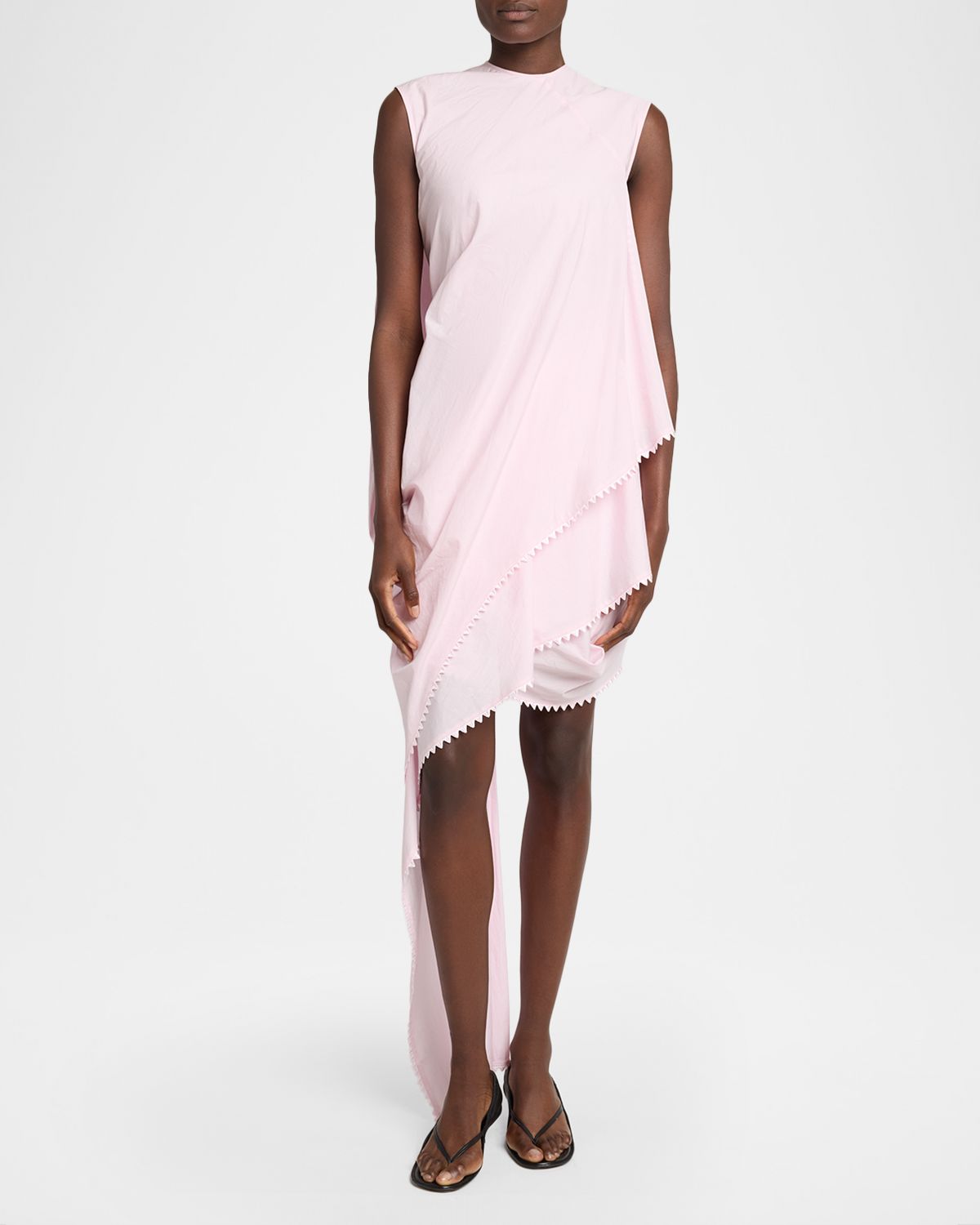 Jacquemus Traversin Courte Asymmetric Draped Sleeveless Dress