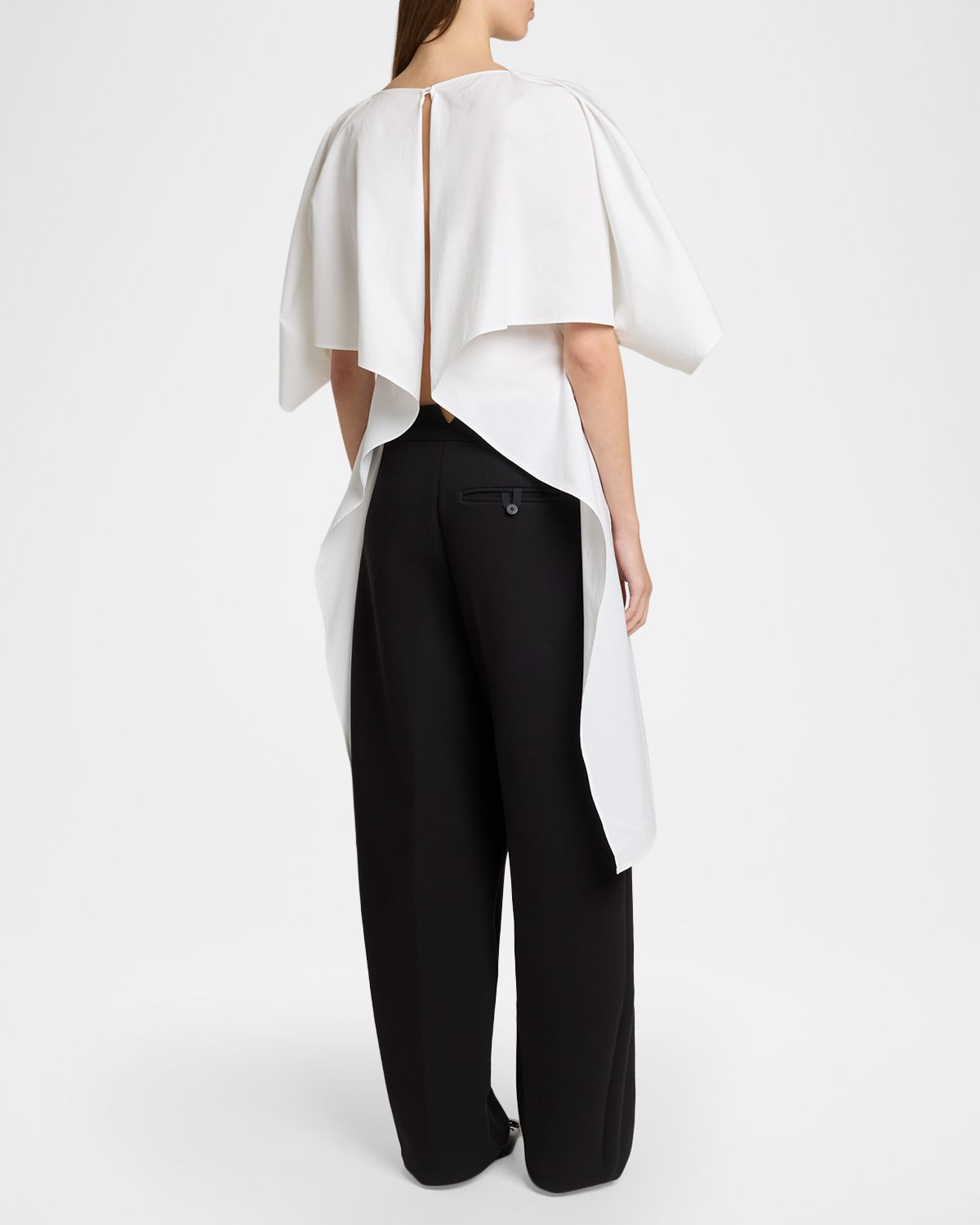 Jacquemus La Moisson Backless Tunic Top - back view in White