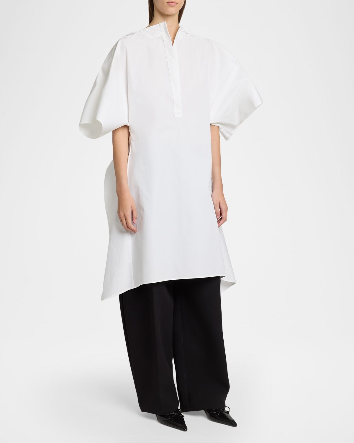 Jacquemus La Moisson Backless Tunic Top - side view in White