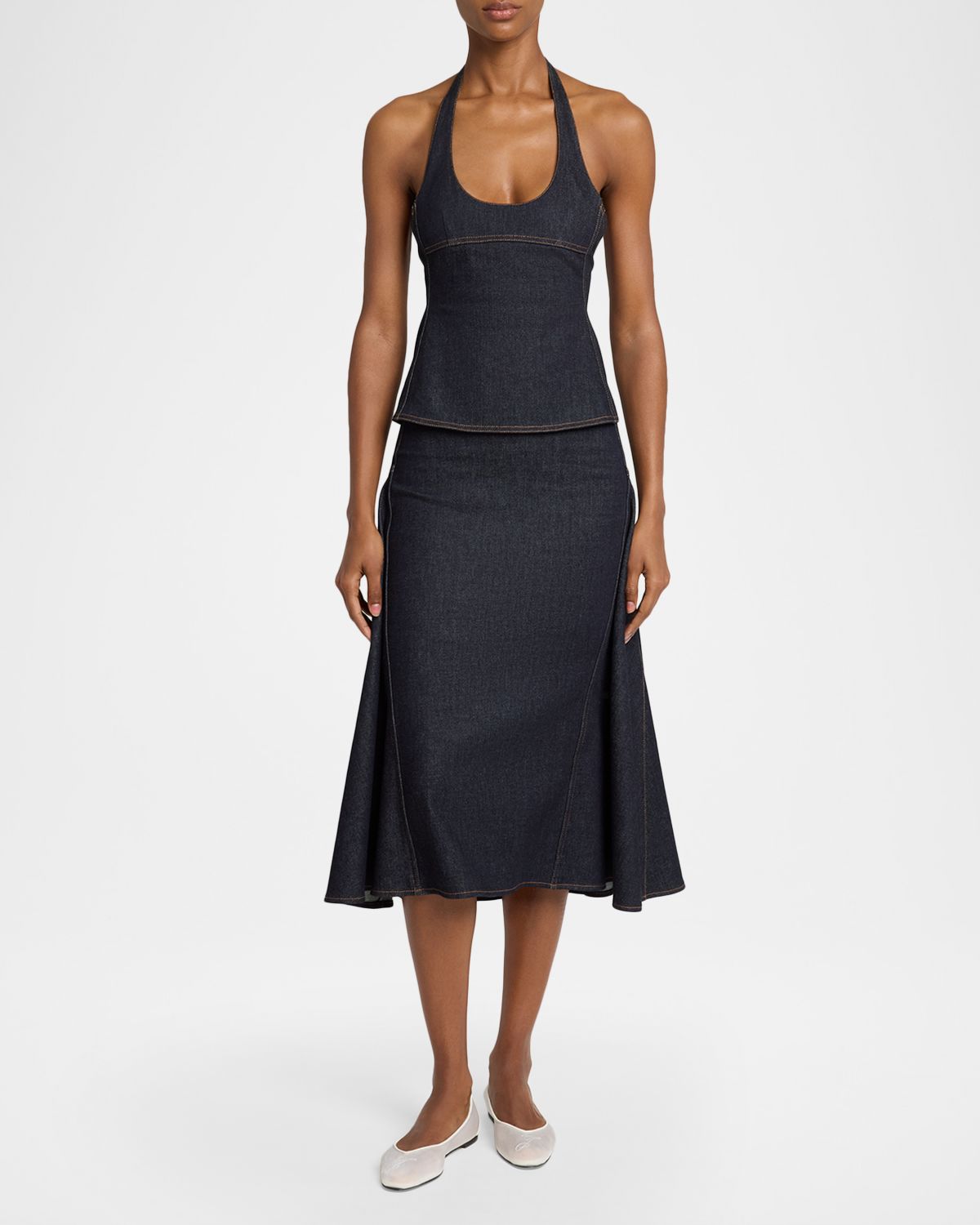 Jacquemus Denim Midi Skirt