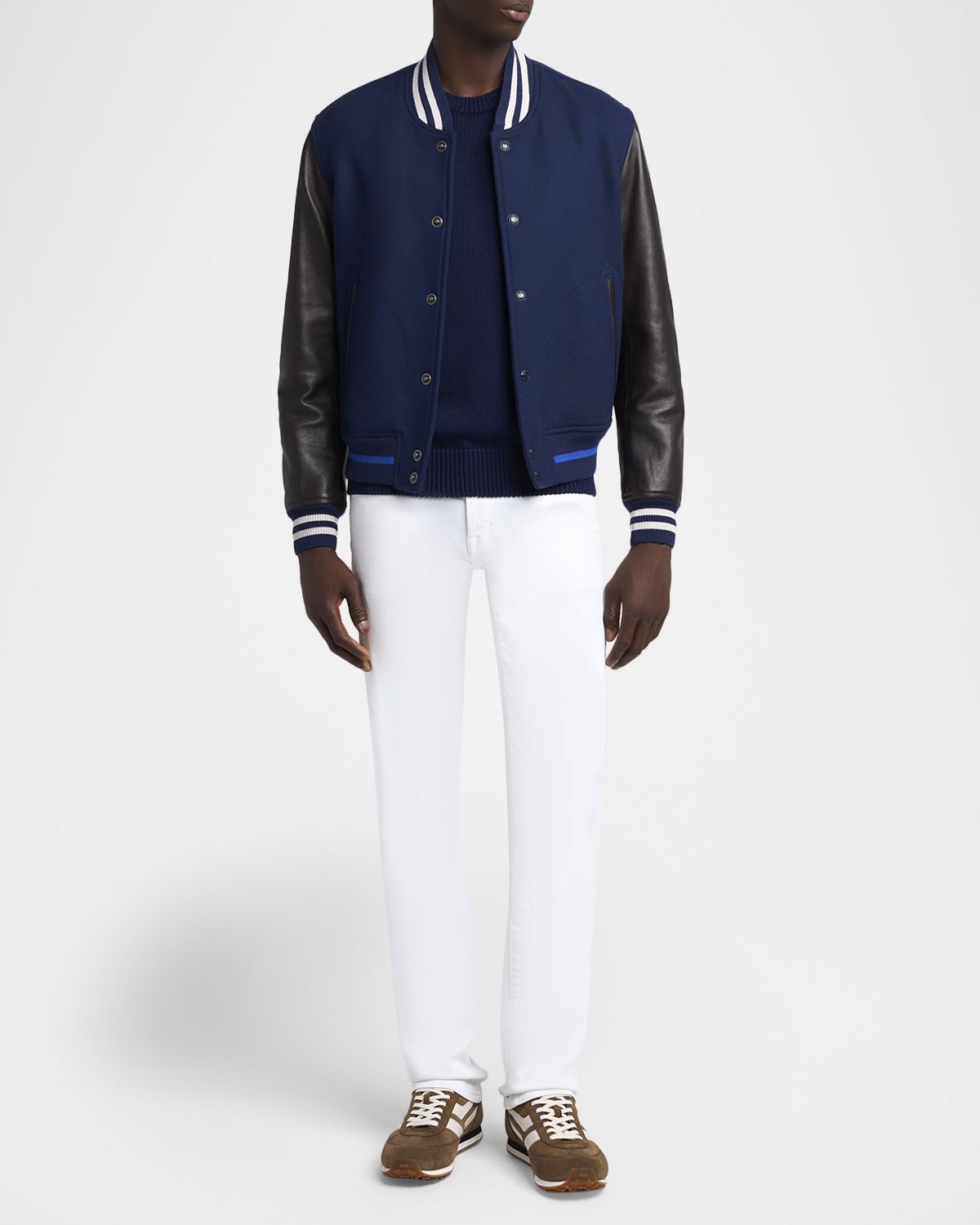 TOM FORD Men 's Cotton and Silk Knit Crewneck Sweater