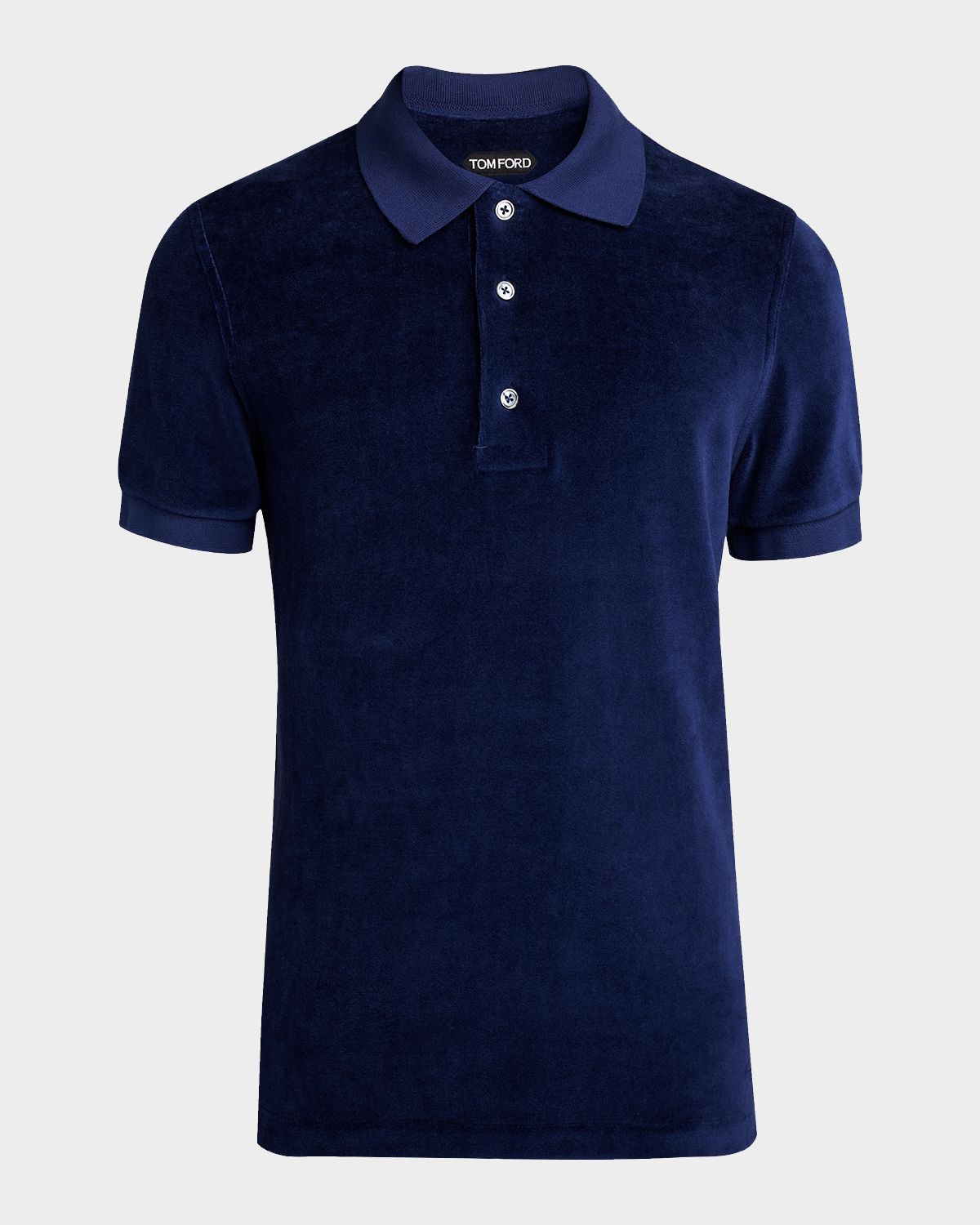 TOM FORD Men 's Velour Classic-Fit Polo Shirt