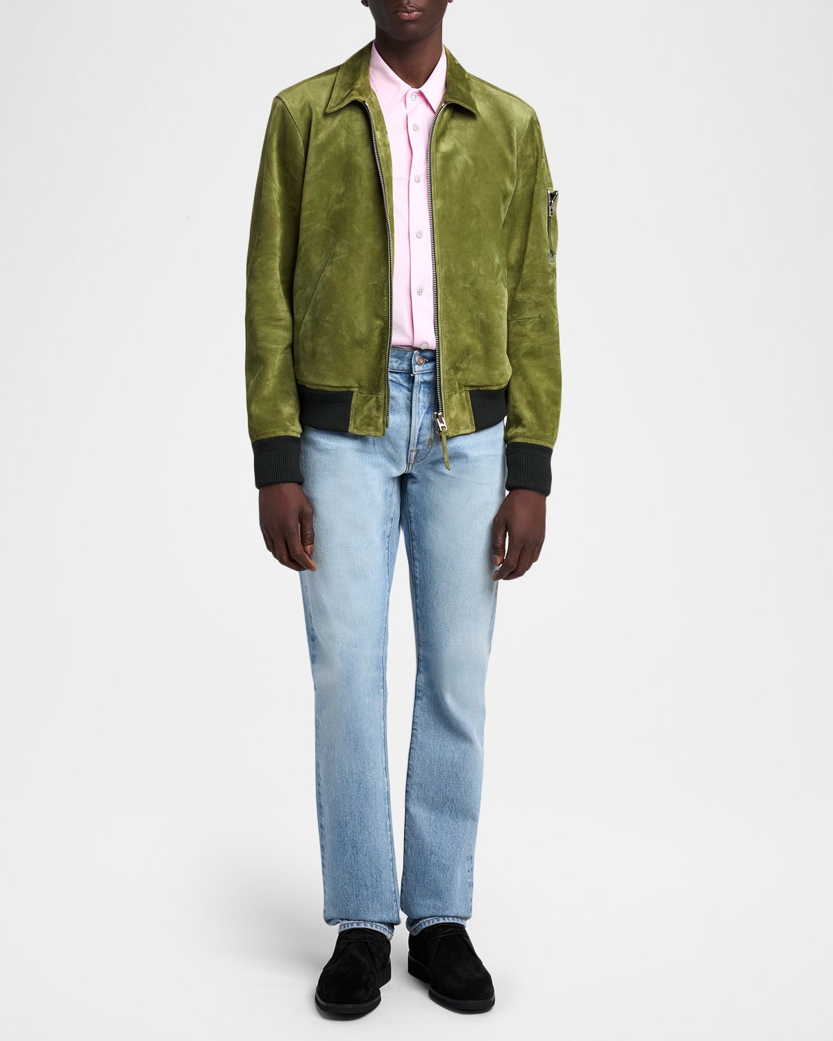 TOM FORD Men 's Silk and Cotton Jersey Button-Down Shirt | Thumbnail 5