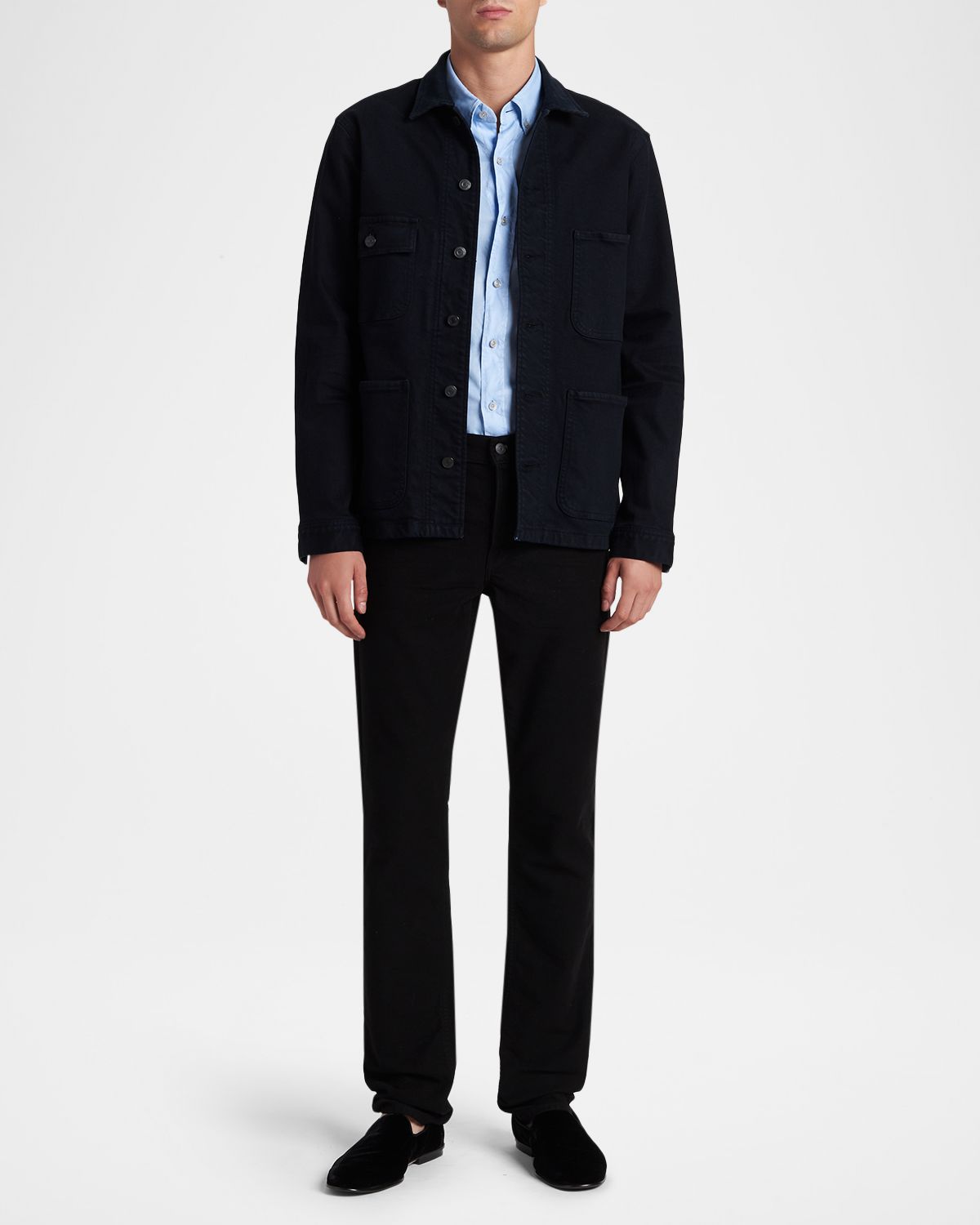 TOM FORD Men 's Twill Denim Four-Pocket Chore Jacket