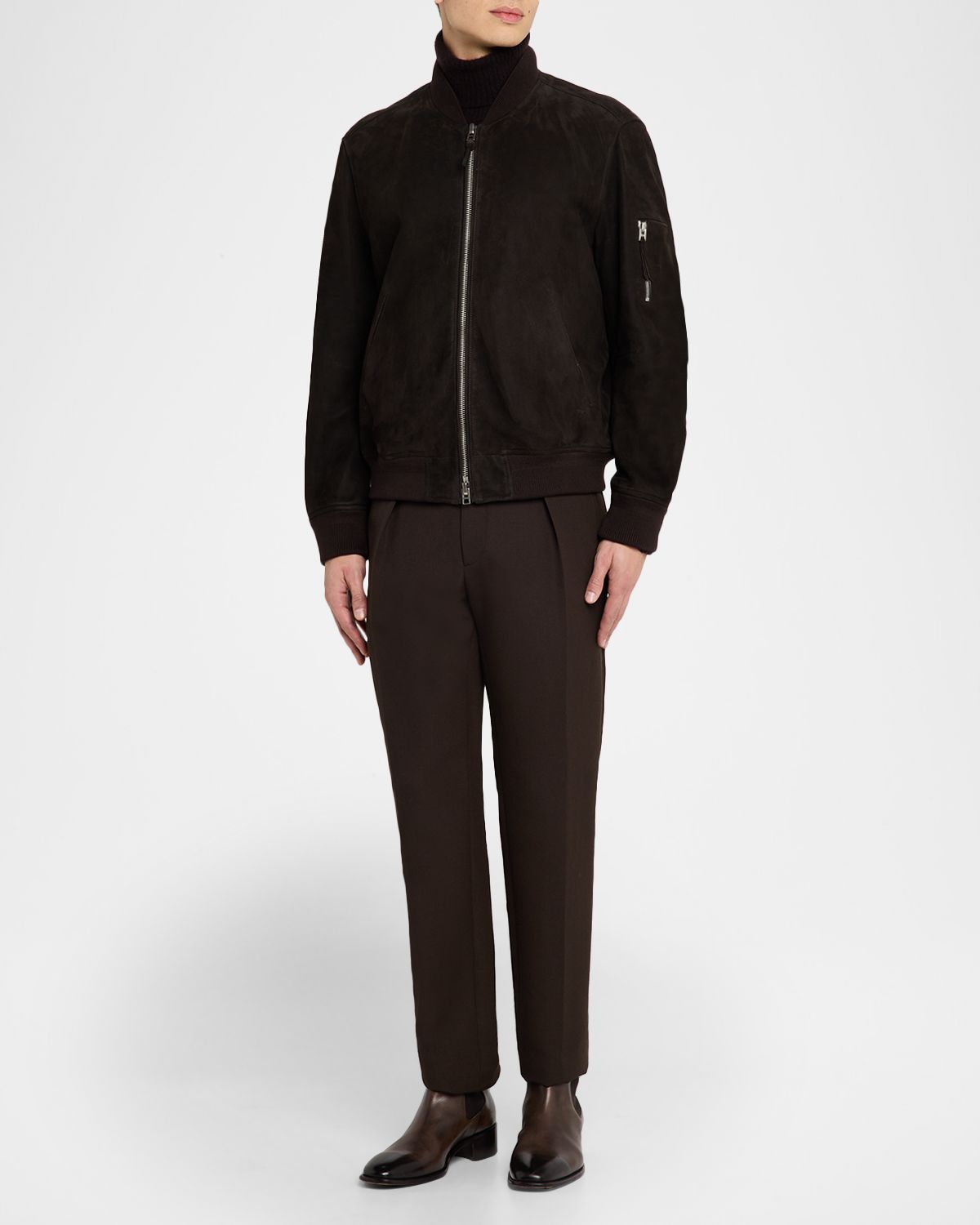 TOM FORD Men 's Suede Lambskin Bomber Jacket | Thumbnail 5 TOM FORD Men 's Suede Lambskin Bomber Jacket | Thumbnail 5