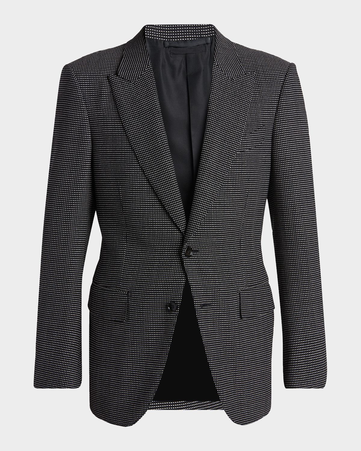 TOM FORD Men 's Wool Jacquard Polka Dot Sport Coat