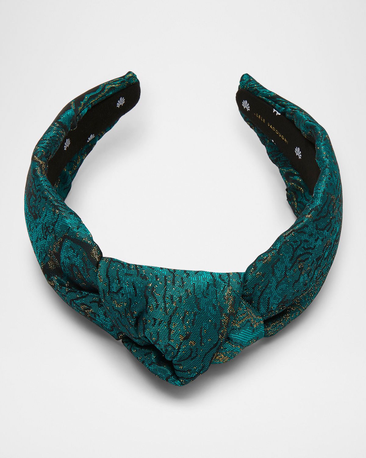 Lele Sadoughi Jade Knotted Brocade Headband