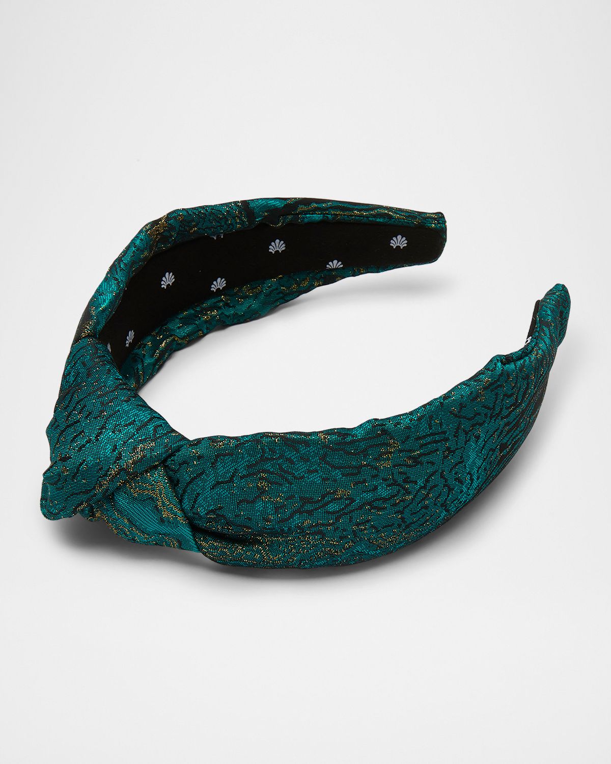 Lele Sadoughi Jade Knotted Brocade Headband