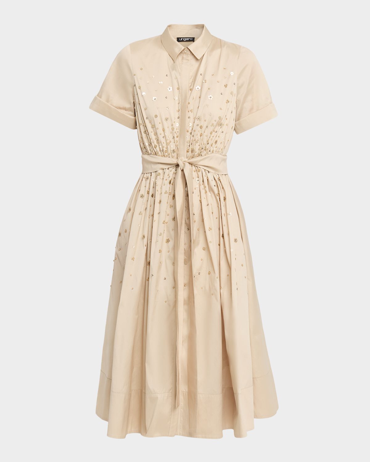 Ungaro Kace Sequin-Embellished Midi Shirtdress