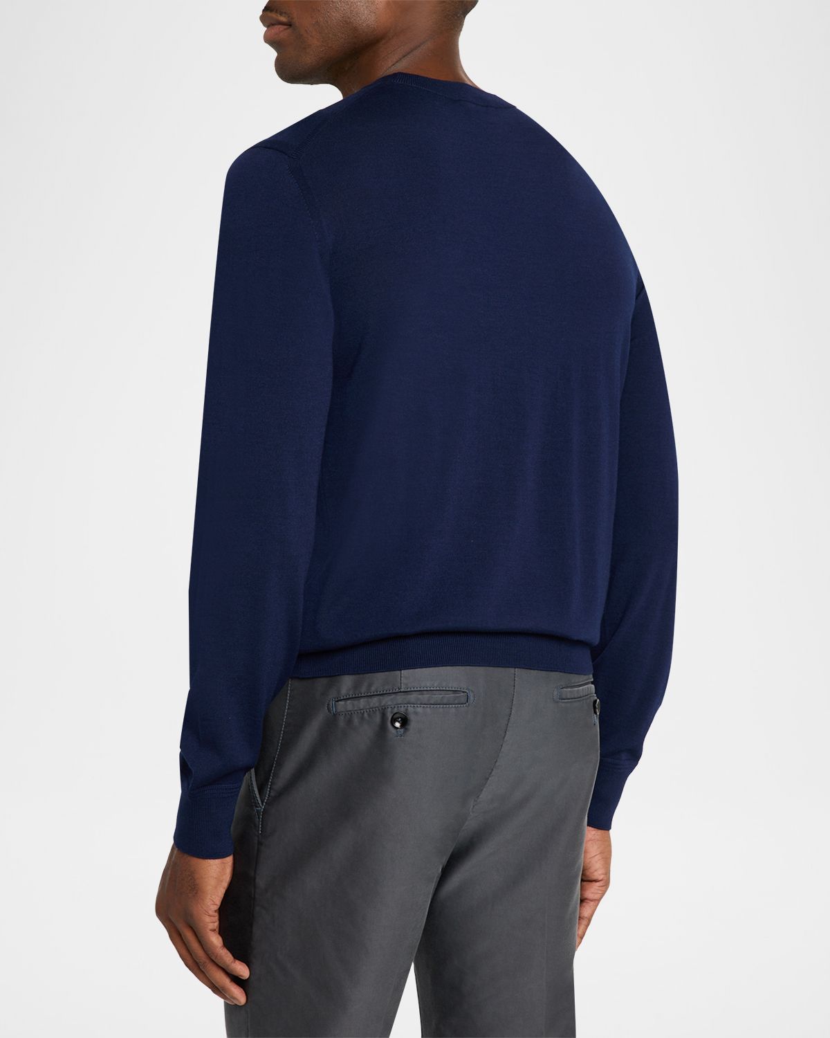 TOM FORD Men 's V-Neck Wool-Silk Sweater | Thumbnail 3