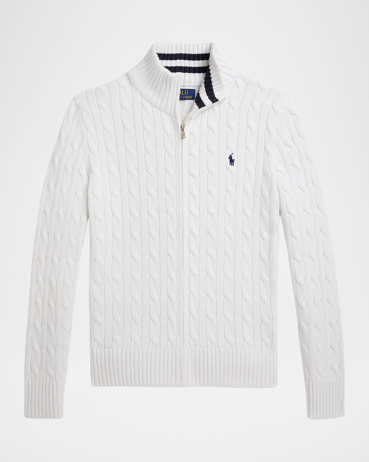 Polo Ralph Lauren Boy 's Cable-Knit Cotton Full-Zip Sweater