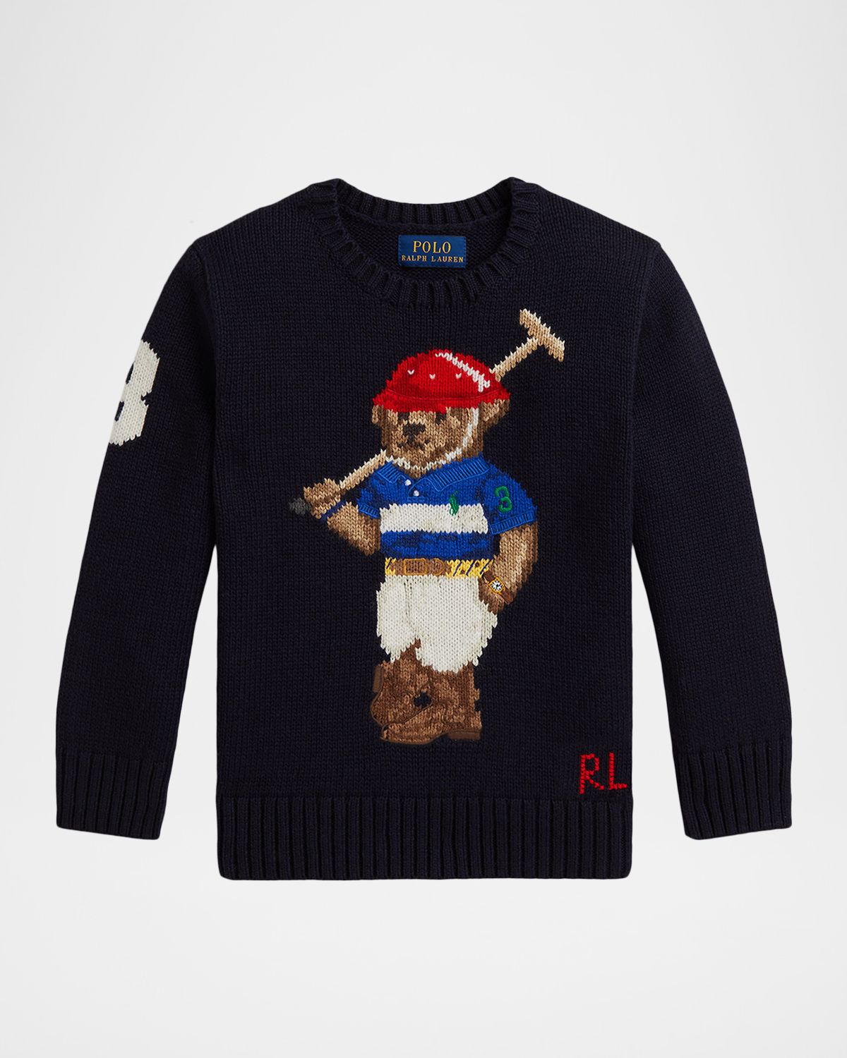 Polo Ralph Lauren Boy 's Polo Bear Intarsia Crewneck Sweater