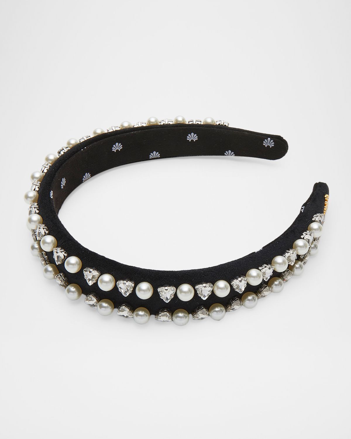 Lele Sadoughi Charlotte Geo Crystal & Faux Pearl Headband