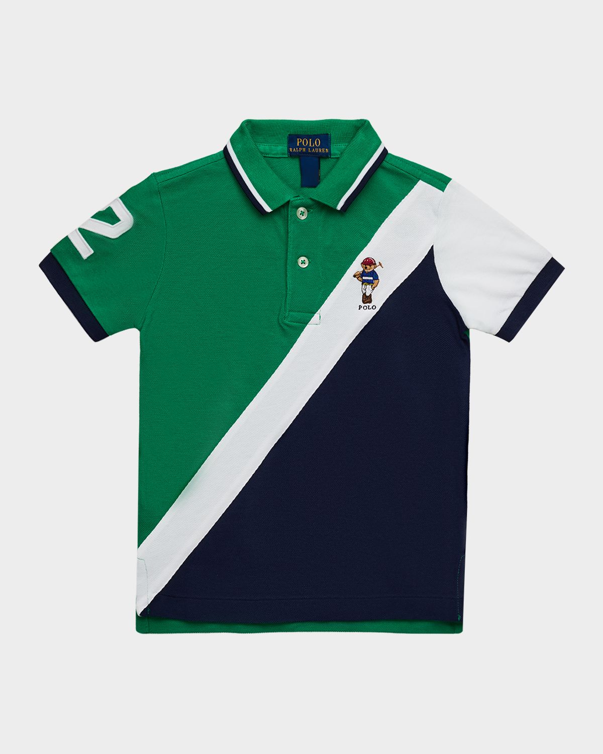 Polo Ralph Lauren Boy 's Polo Bear Cotton Mesh Polo Shirt, Size 2-7