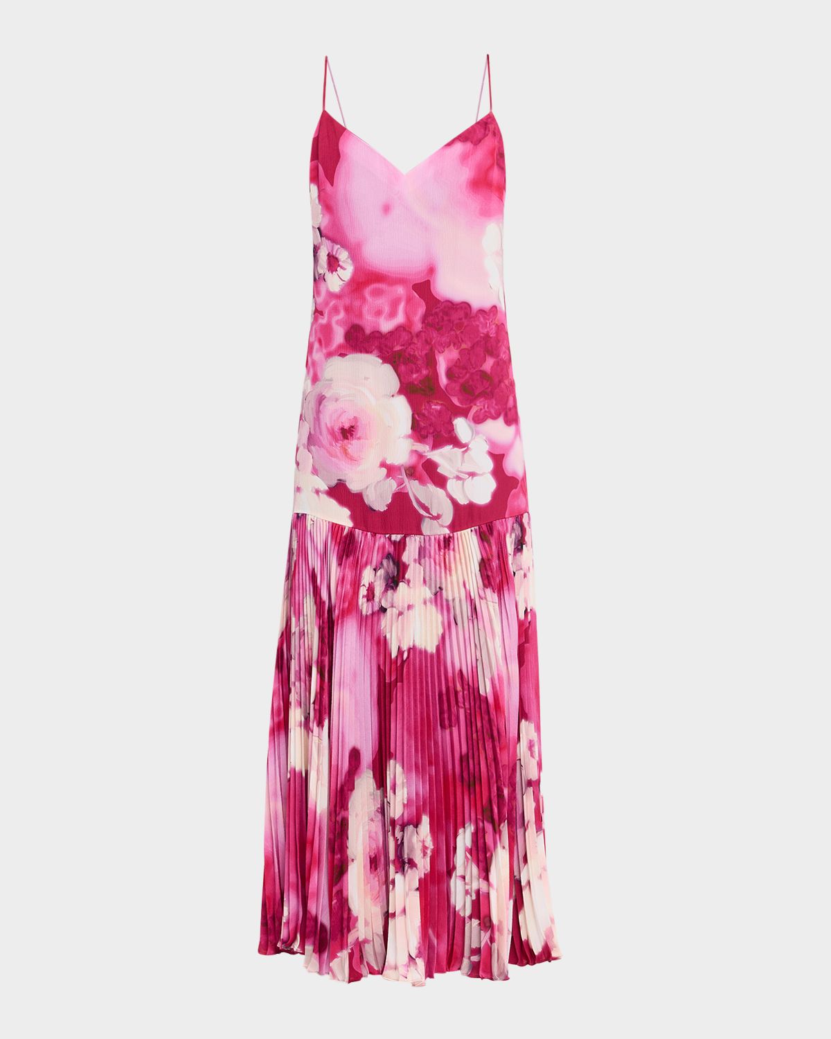 Ungaro Camden Pleated Floral-Print Maxi Dress