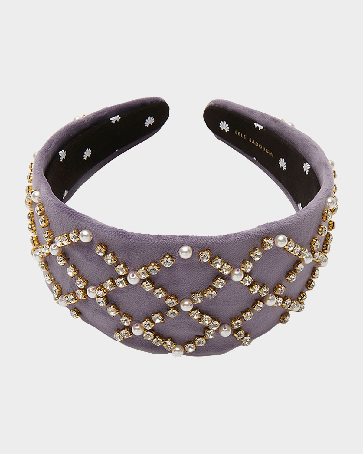 Lele Sadoughi Brigitte Embellished Velvet Headband
