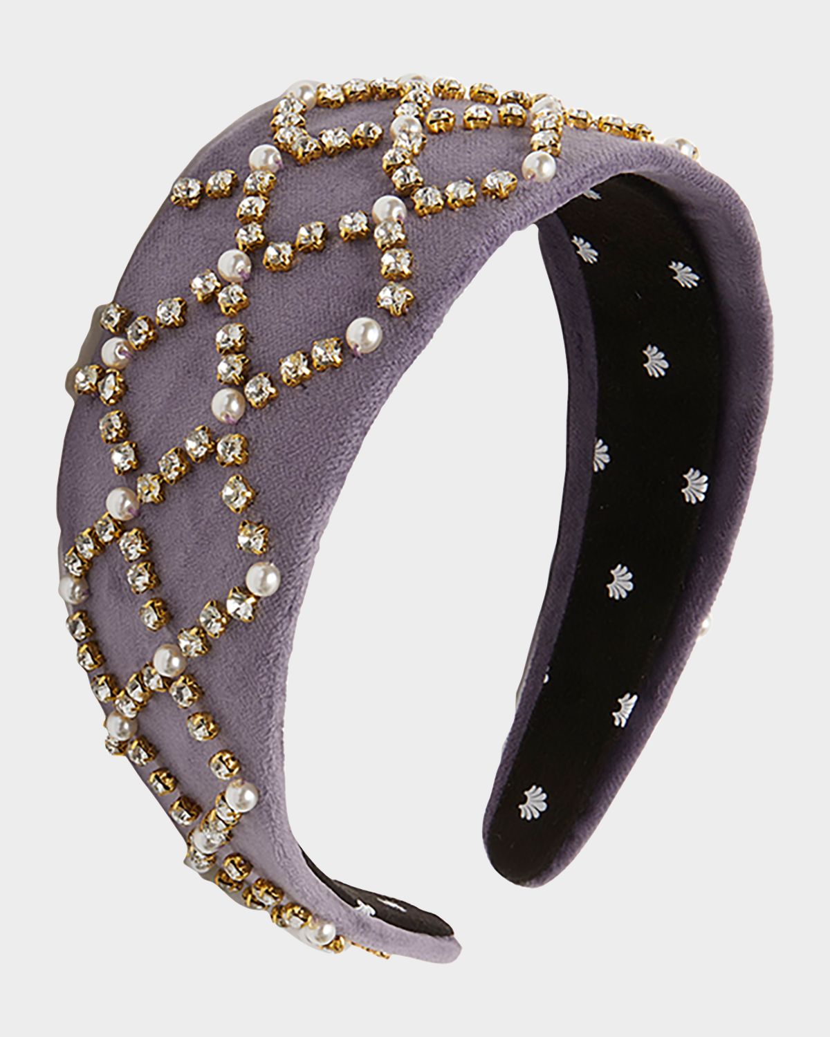 Lele Sadoughi Brigitte Embellished Velvet Headband