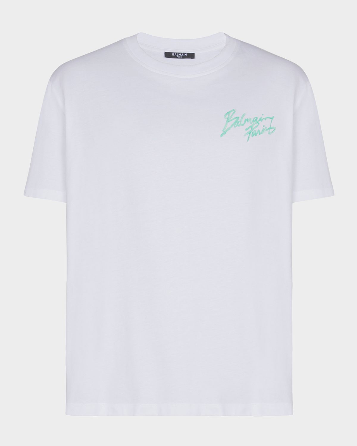 Balmain Men 's  Paris Logo Cotton T-Shirt