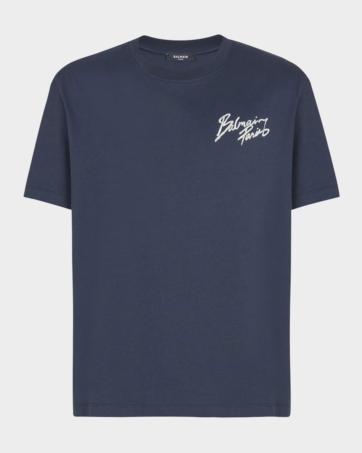 Balmain Men 's Paris Logo Cotton T-Shirt