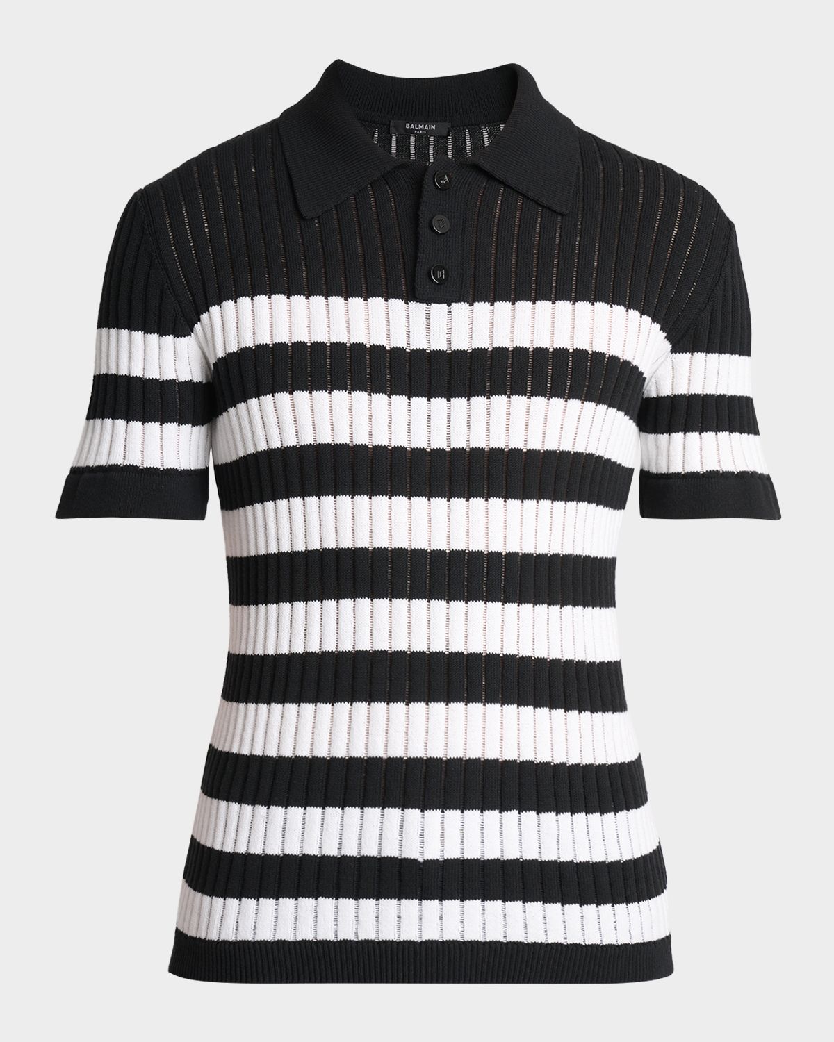 Balmain Men 's Slim-Fit Ribbed Stripe Mariniere Shirt