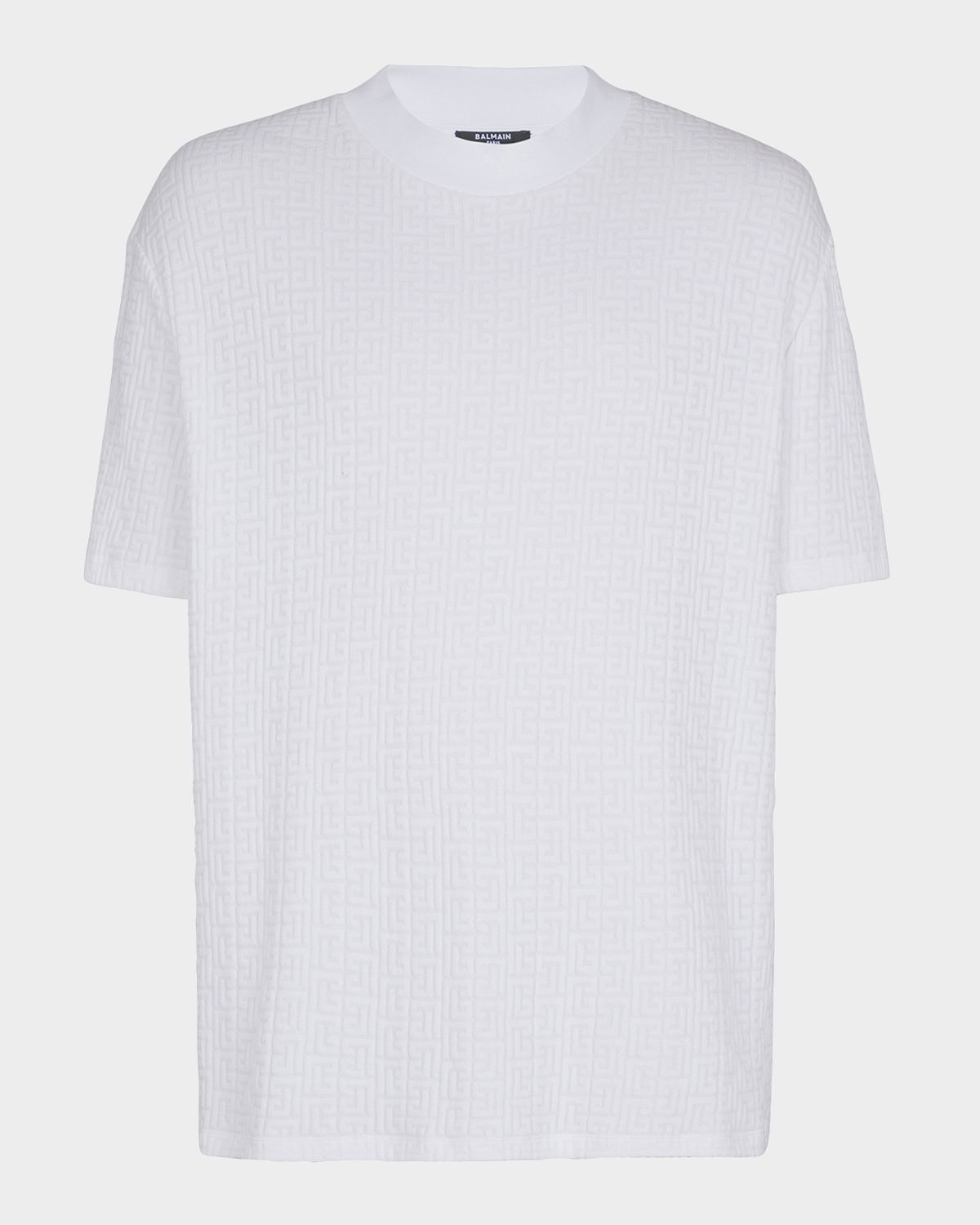 Balmain Men 's PB Monogram Jacquard Crewneck T-Shirt