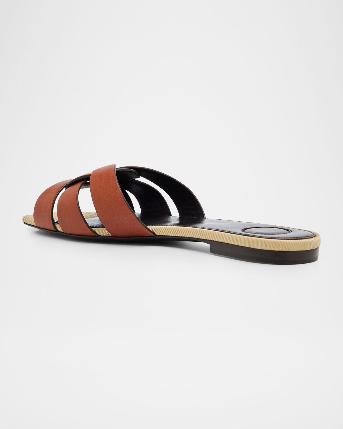 Saint Laurent Tribute Woven Leather Flat Sandals