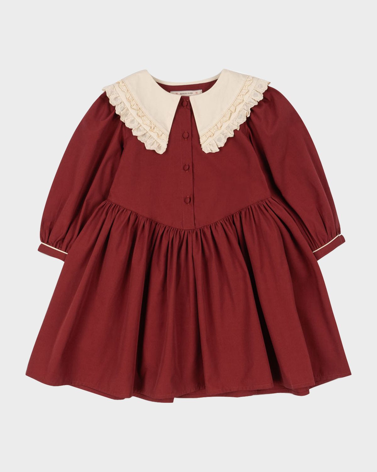 Konges Slojd Girl 's Lace-Collar Organic Cotton Dress, Size 18M-10 | Thumbnail 4 Konges Slojd Girl 's Lace-Collar Organic Cotton Dress, Size 18M-10 | Thumbnail 4