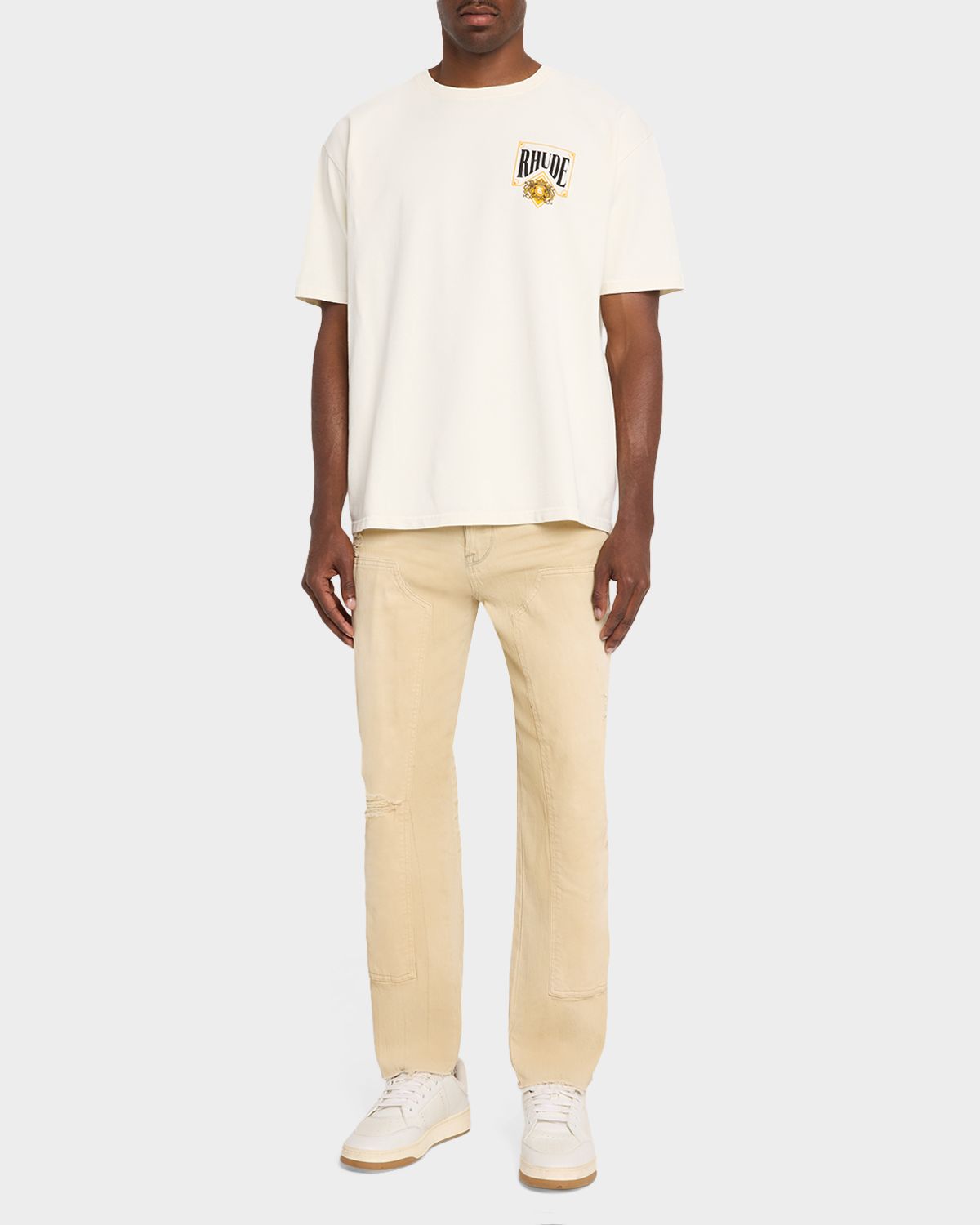 Rhude Men 's Playing Card Logo Cotton T-Shirt