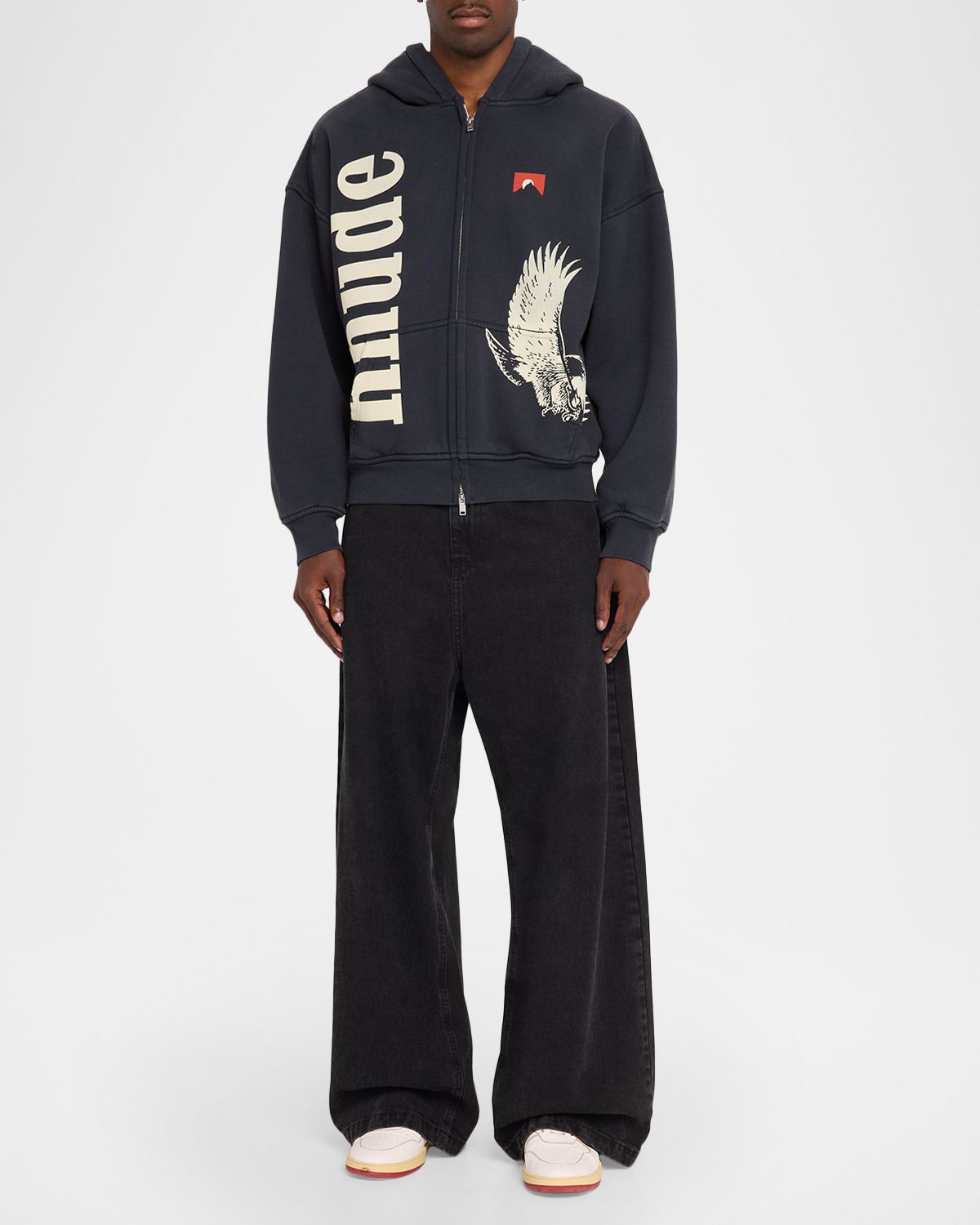 Rhude Men 's Eagle Pass Cotton Full-Zip Hoodie
