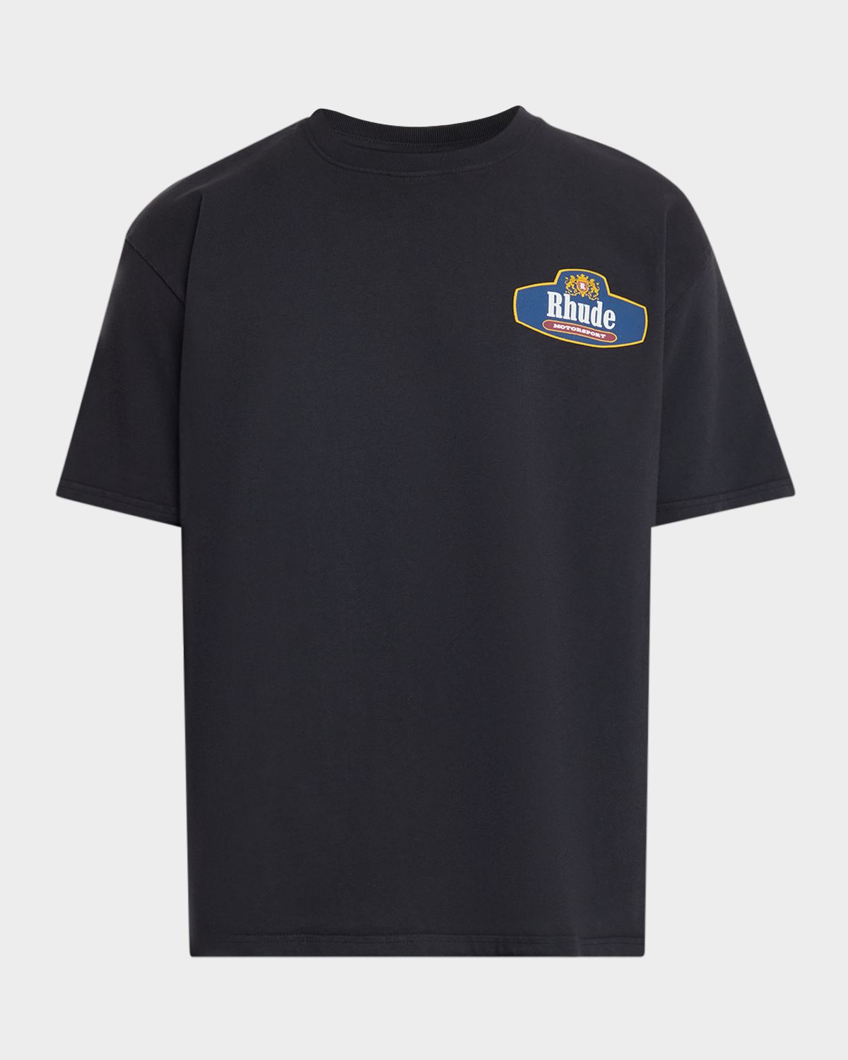 Rhude Men 's Racing Crest Logo Cotton T-Shirt