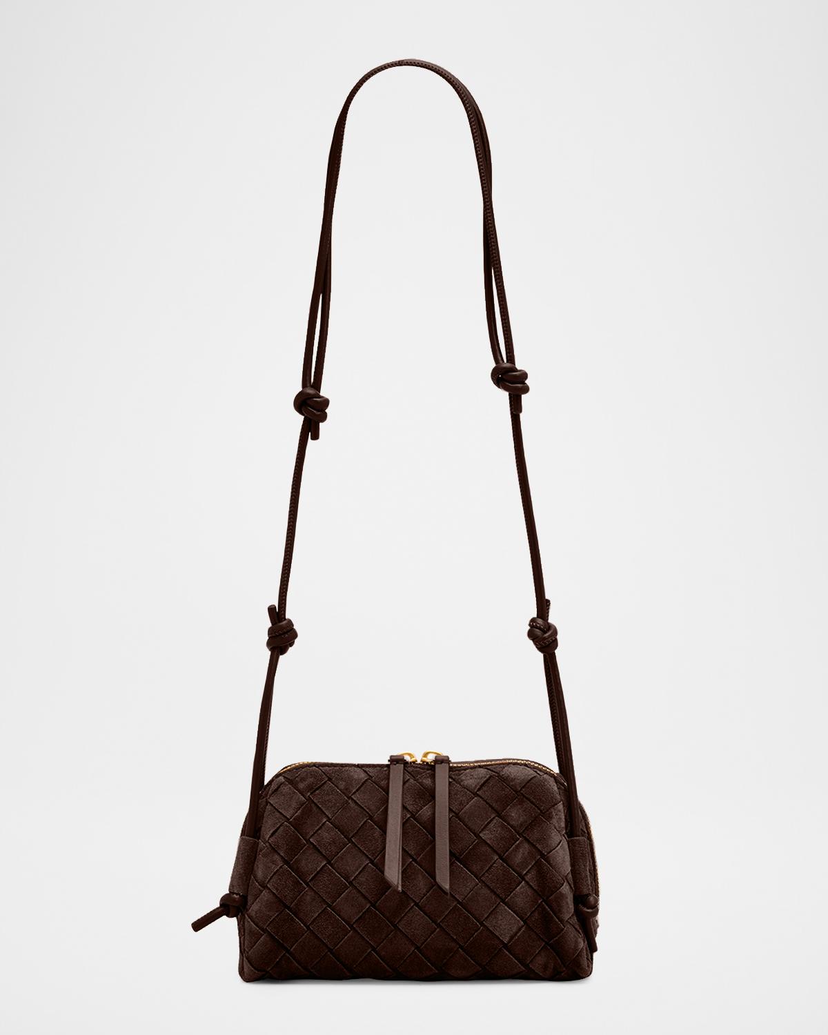 Concert Pouch Intrecciato Suede Crossbody Bag