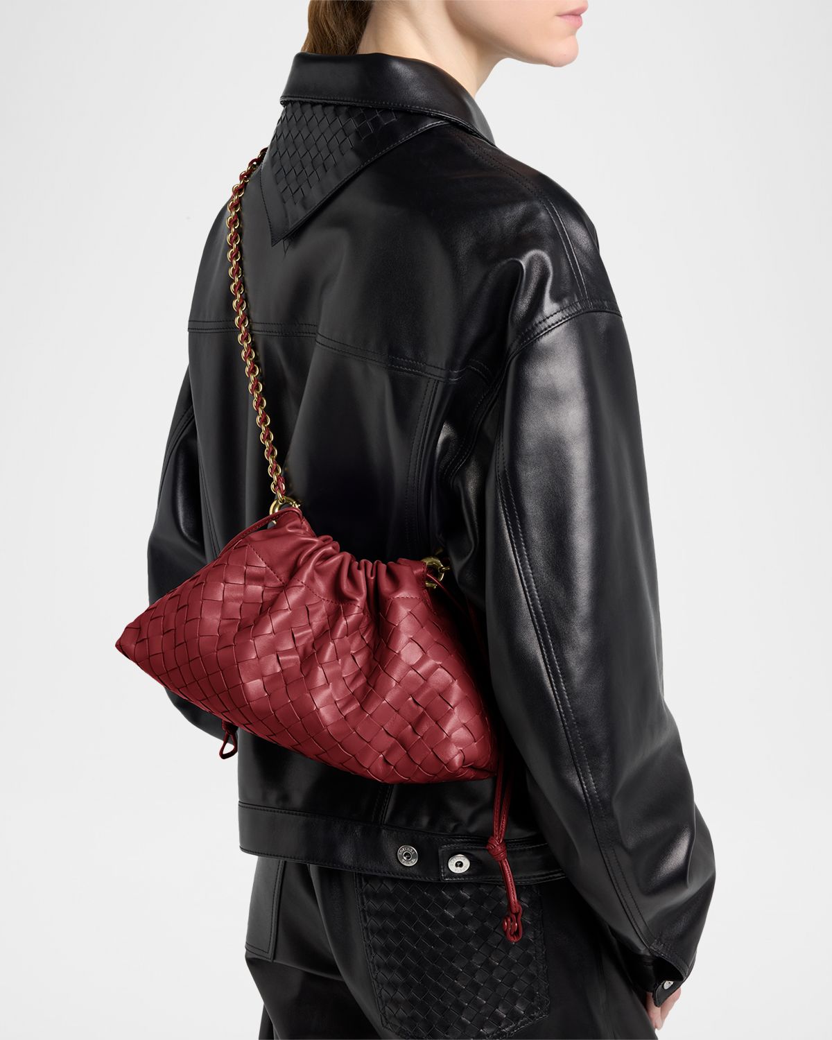 Bottega Veneta Dustbag Notte Leather Shoulder Bag