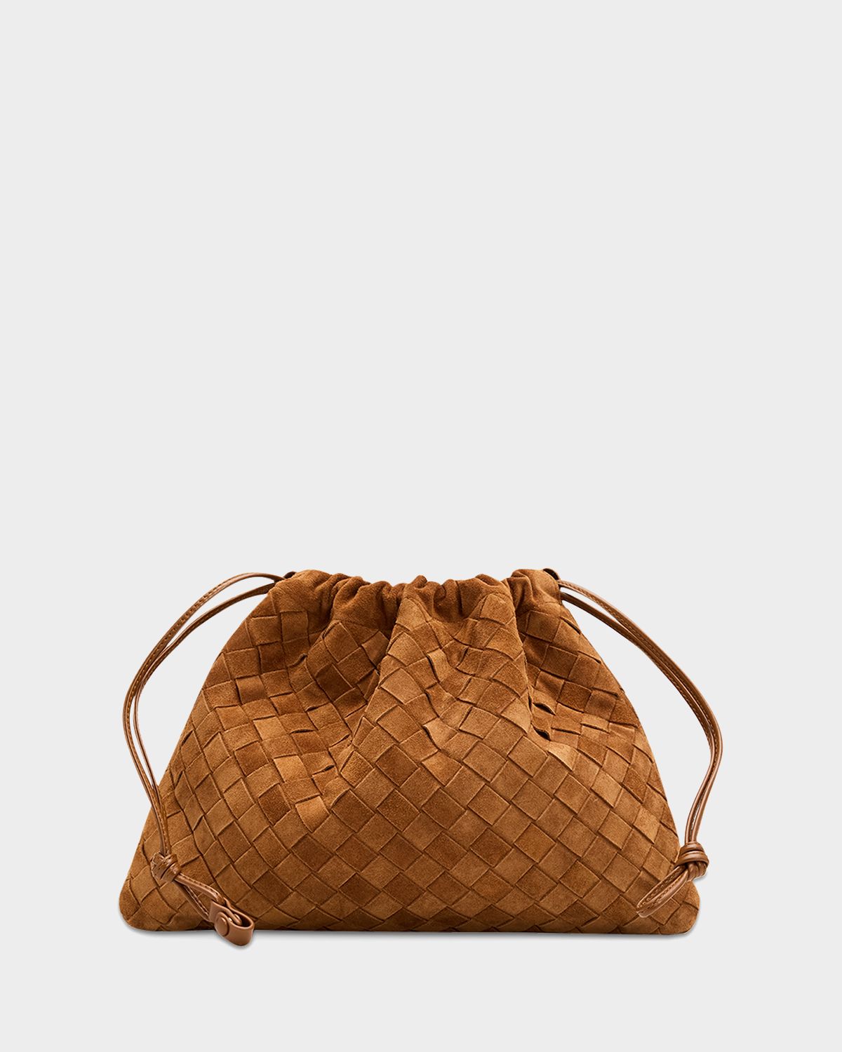 Bottega Veneta Suede Drawstring Pouch Clutch Bag