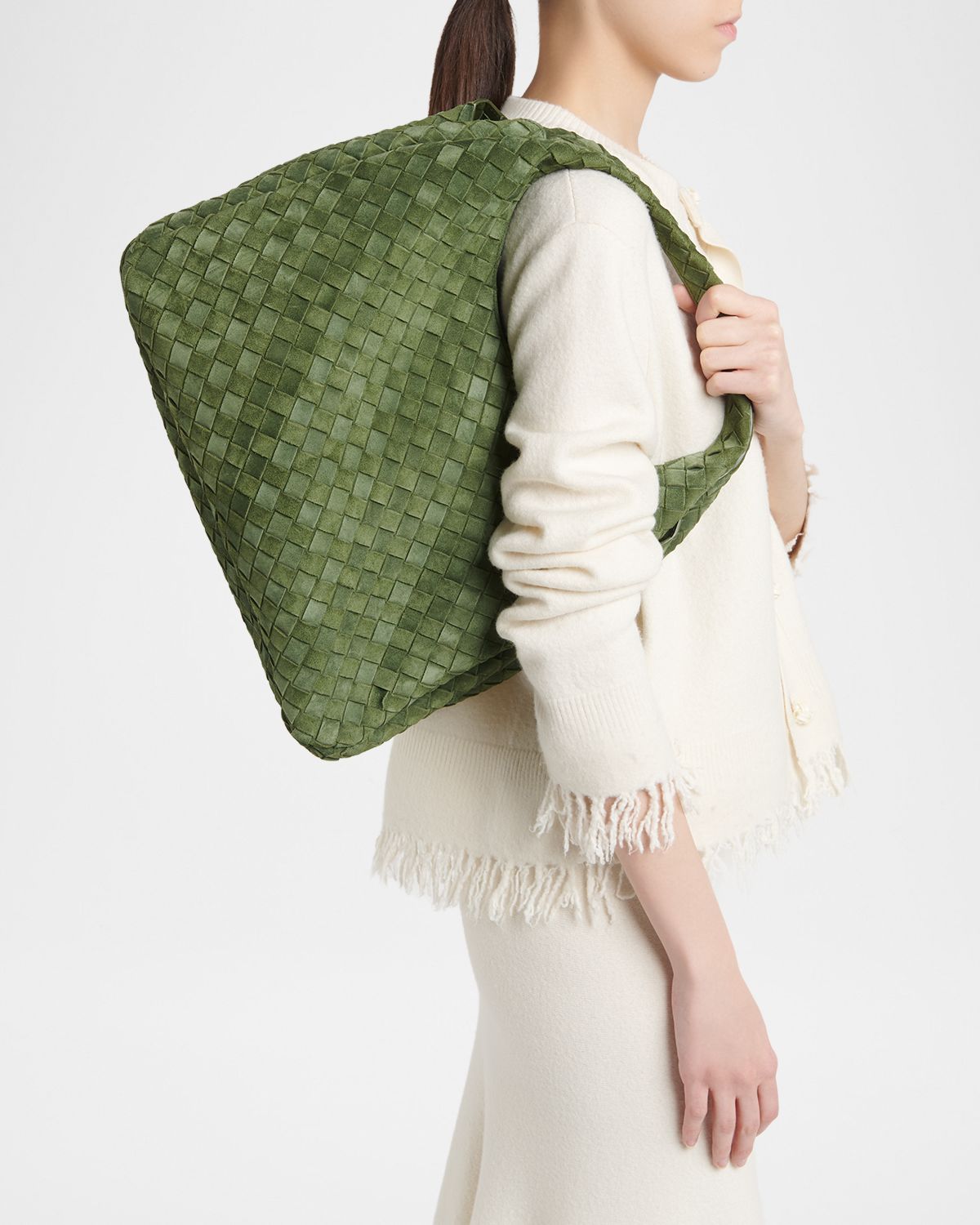 Bottega Veneta Campana Large Suede Shoulder Bag