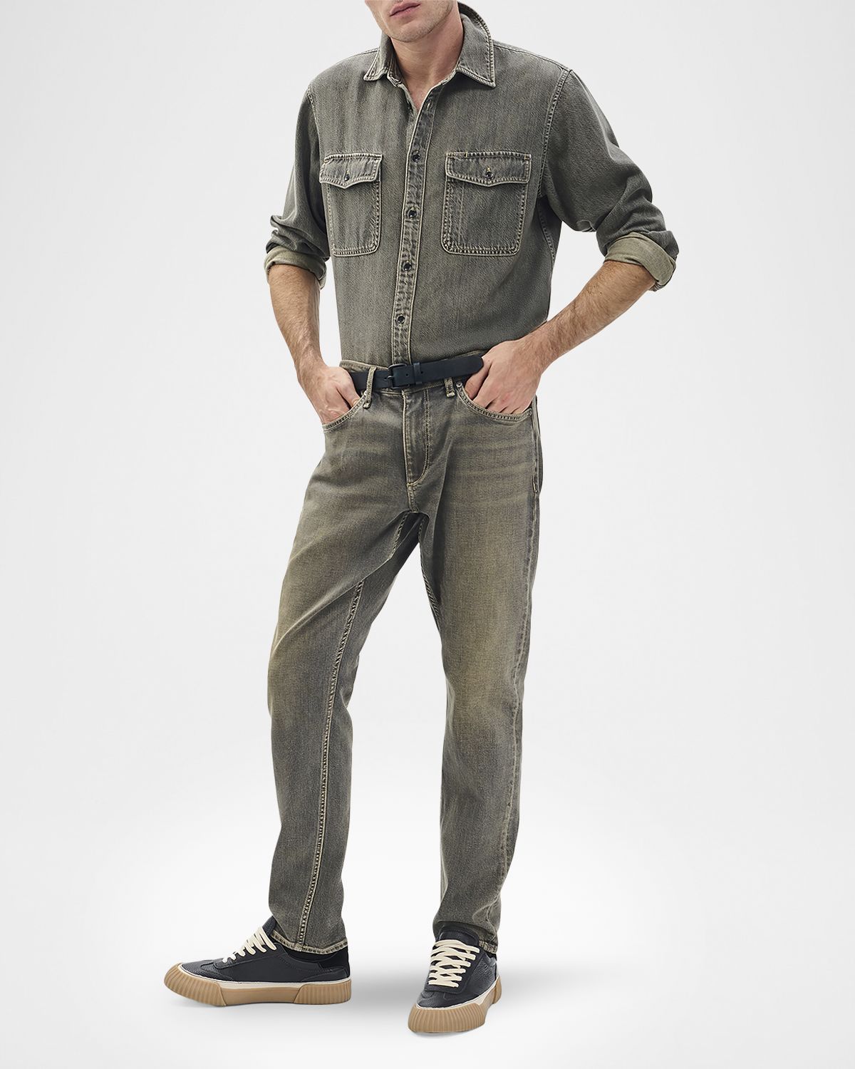 Rag & Bone Men 's Jack Infuse Denim Button-Down Shirt