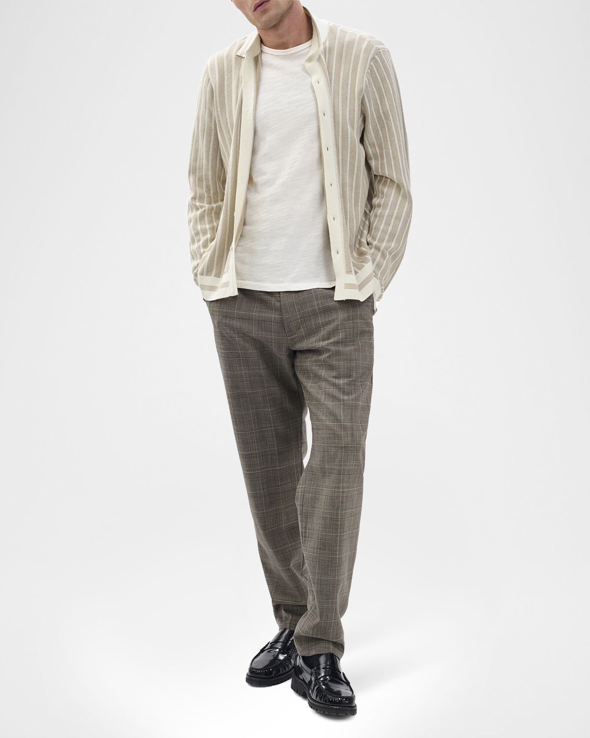 Rag & Bone Men 's Harvey Stripe Knit Button-Down Shirt