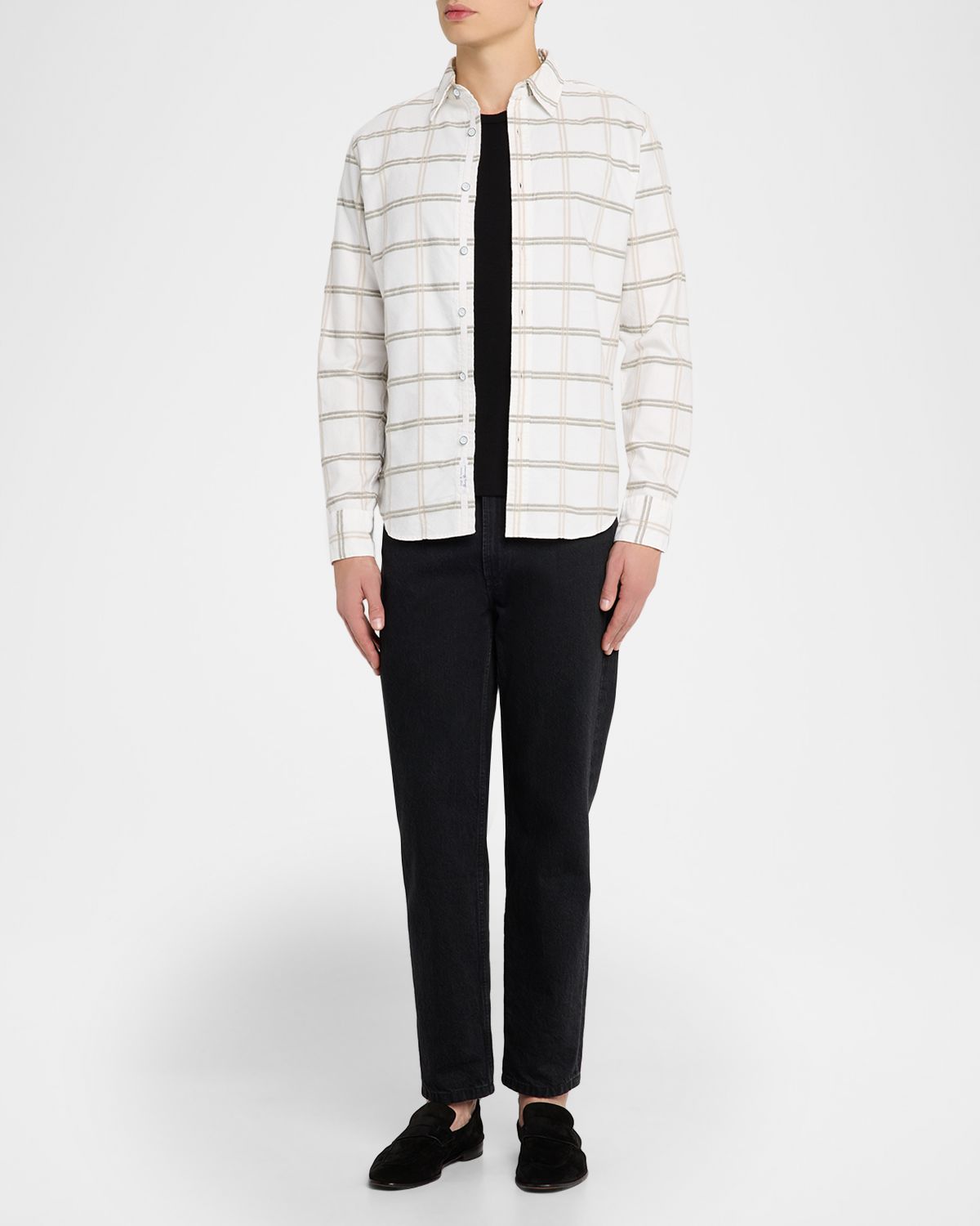 Rag & Bone Men 's Tomlin Brushed Oxford Check Button-Down Shirt