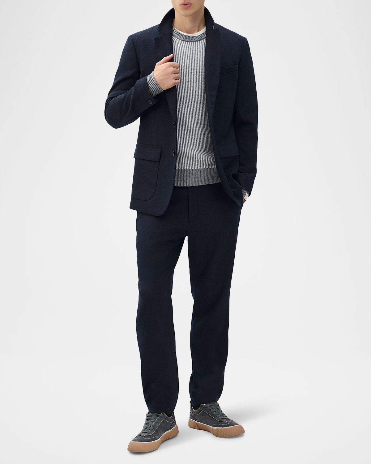 Rag & Bone Men 's Simon Marled Cotton Crewneck Sweater