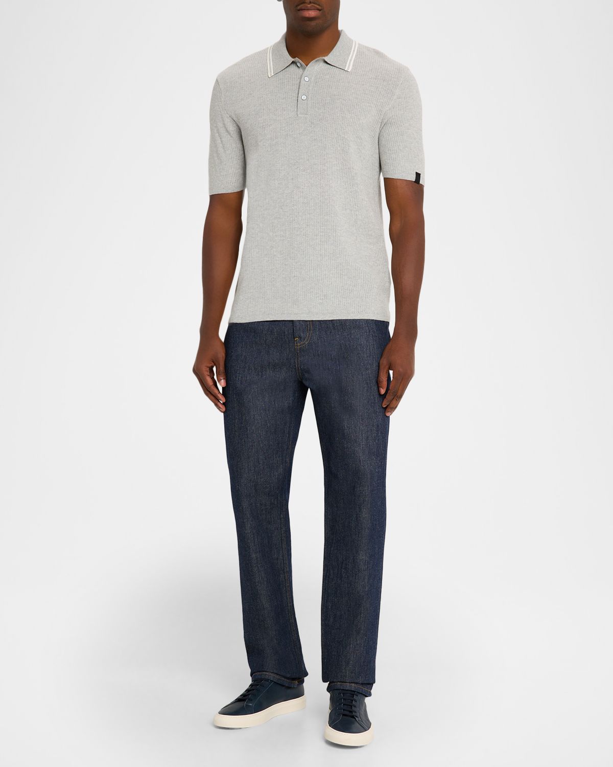 Rag & Bone Men 's Harvey Tipped Knit Polo Shirt