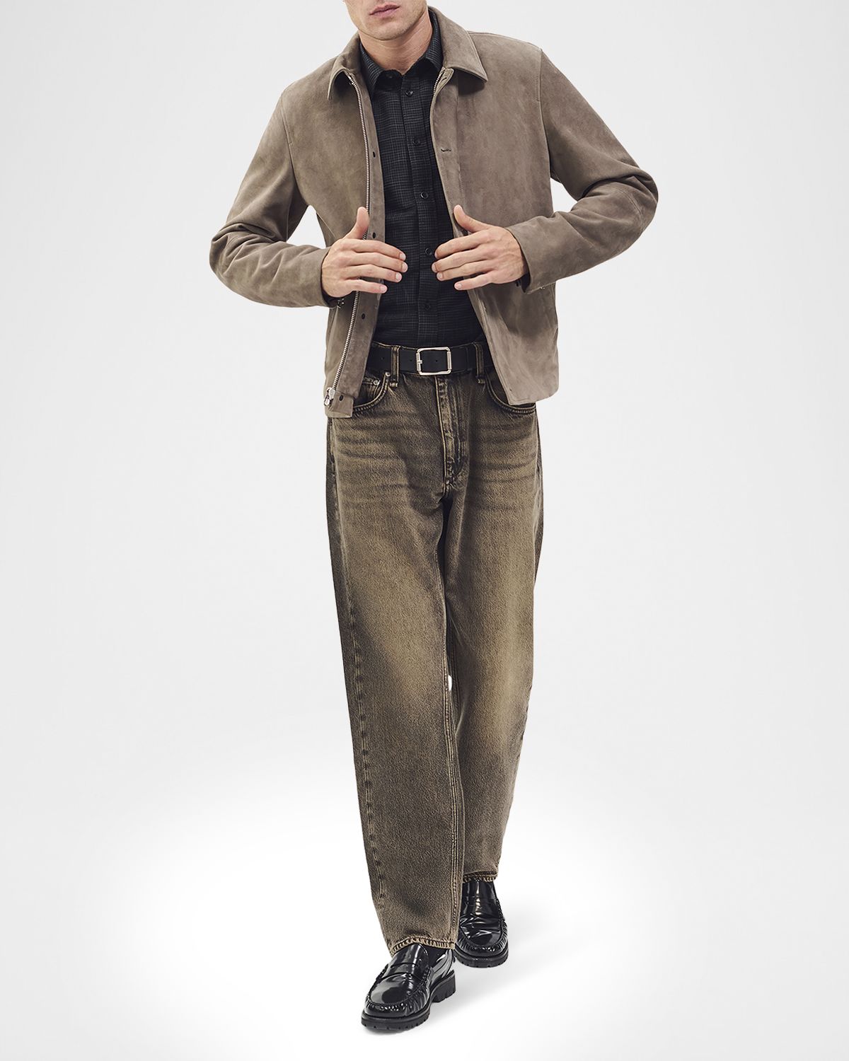 Rag & Bone Men 's Tomlin Cotton Crosshatch Button-Down Shirt