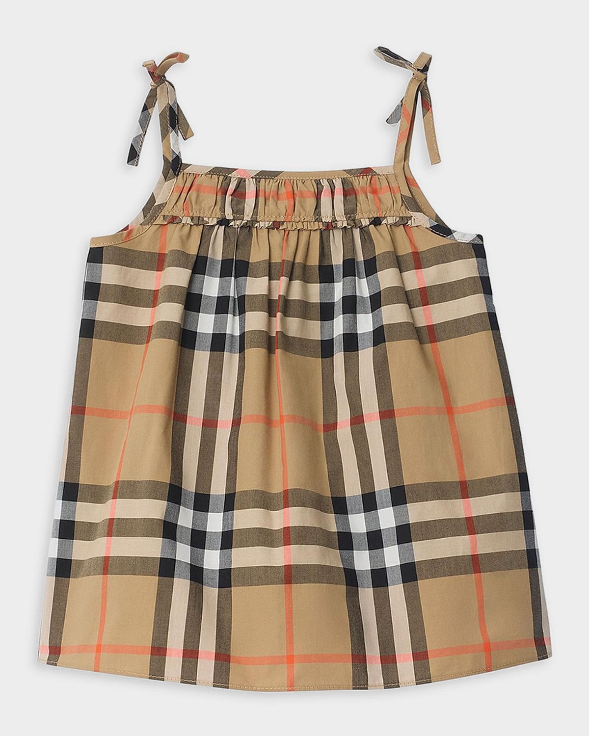 Burberry Girl 's Check Cotton Dress with Bloomers, Size -18M